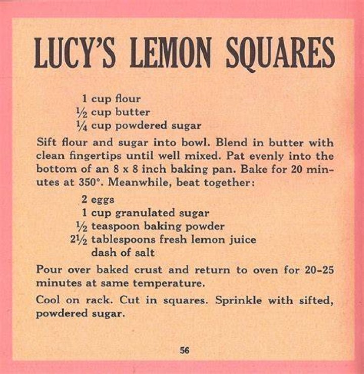 Franklyspeaking Lucy's Lemon Bars