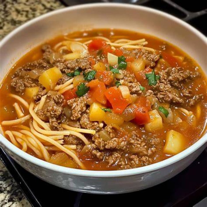 Sopa De Fideo Con Carne Molida Y Papas Noticias de Carne