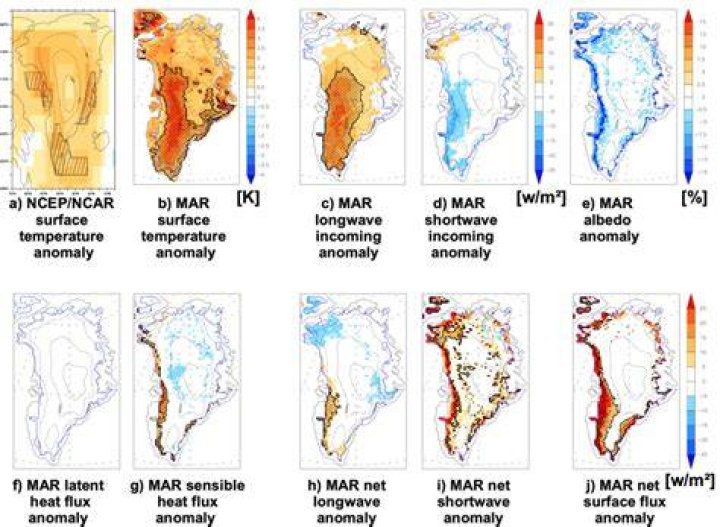 Summer (JuneAugust) anomaly maps, referenced to 19882006 means, of