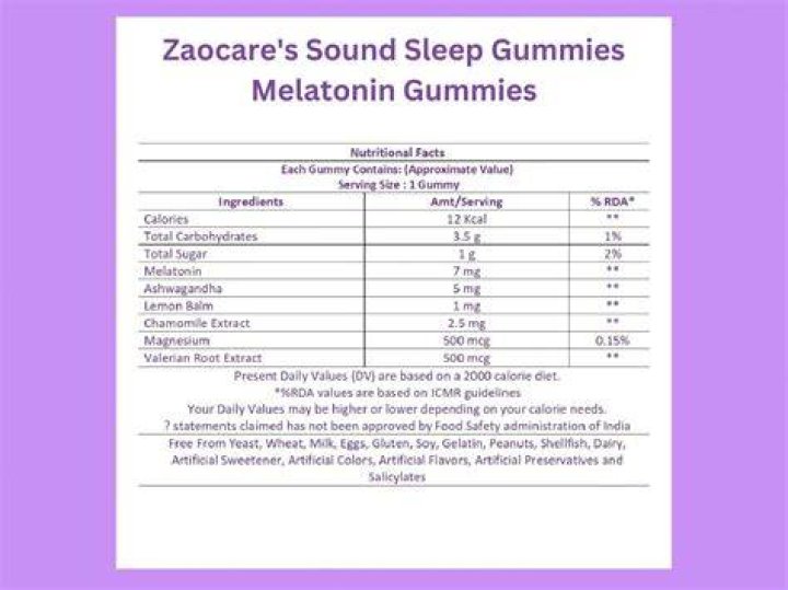 Zaocare Sound Sleep Gummies Melatonin & Chamomile for Deep Relaxing Sleep